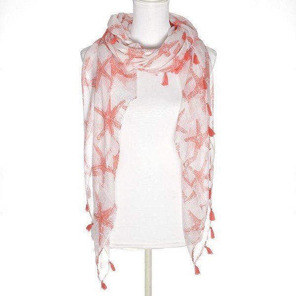 Šátek BLE Inart 110x180 cm, korálový