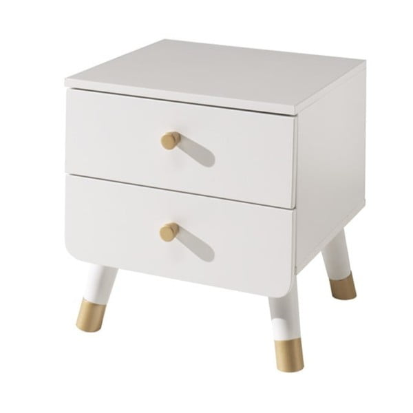Bílý dětský noční stolek z borovicového dřeva Vipack Billy