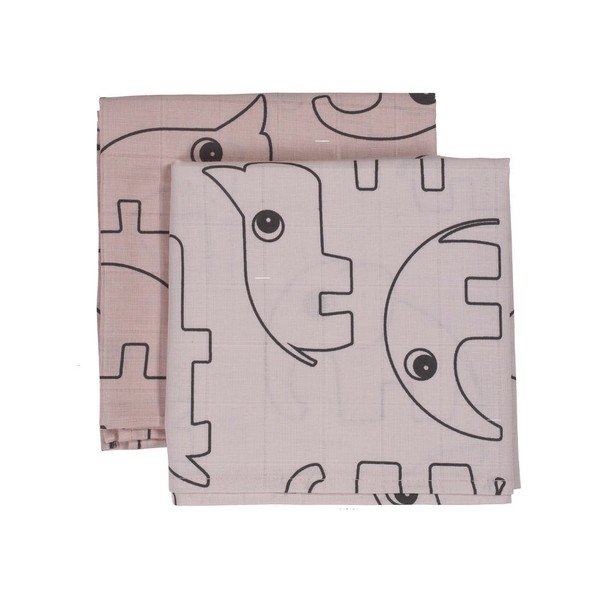 Mušelínové plenky Contour, růžové, 2 ks