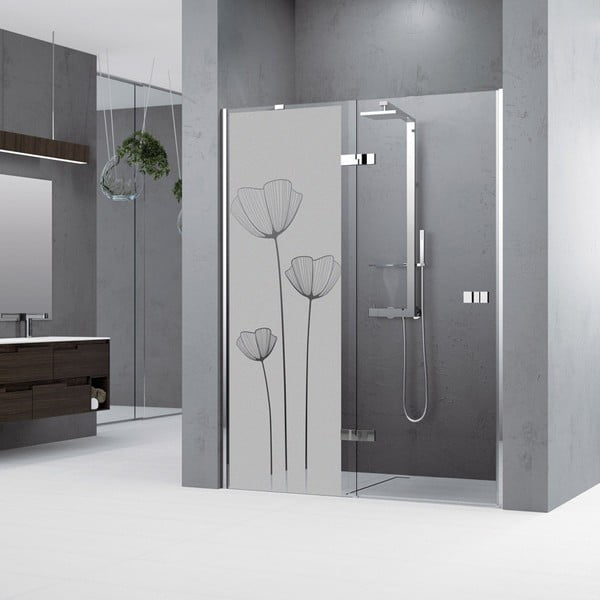 Samolepka na dveře od sprchy Ambiance Poppy Flowers, 185 x 55 cm-image-2