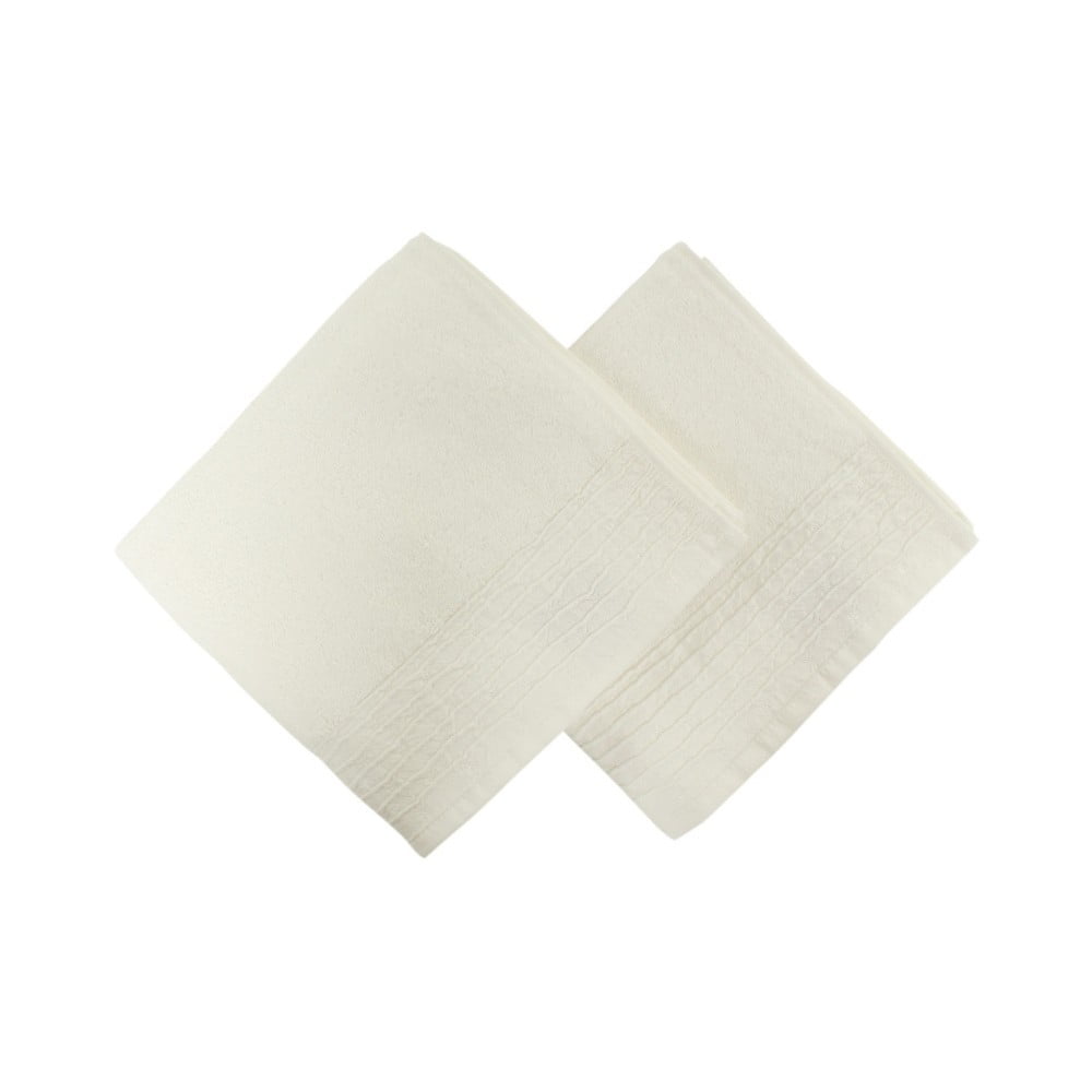 Sada 2 bílých ručníků Gofre, 90 x 50 cm