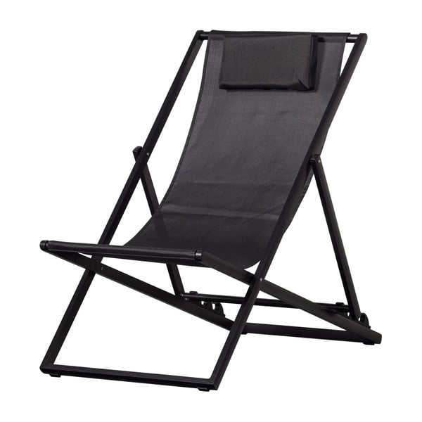 Černé kovové skládací zahradní lehátko Esper – Exotan