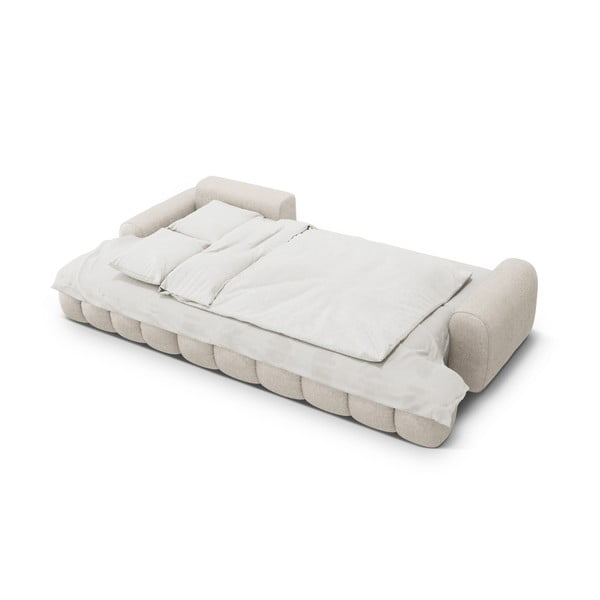 Béžová rozkládací/s úložným prostorem rohová pohovka (levý roh/s lenoškou) Linz – Cosmopolitan Design-image-4