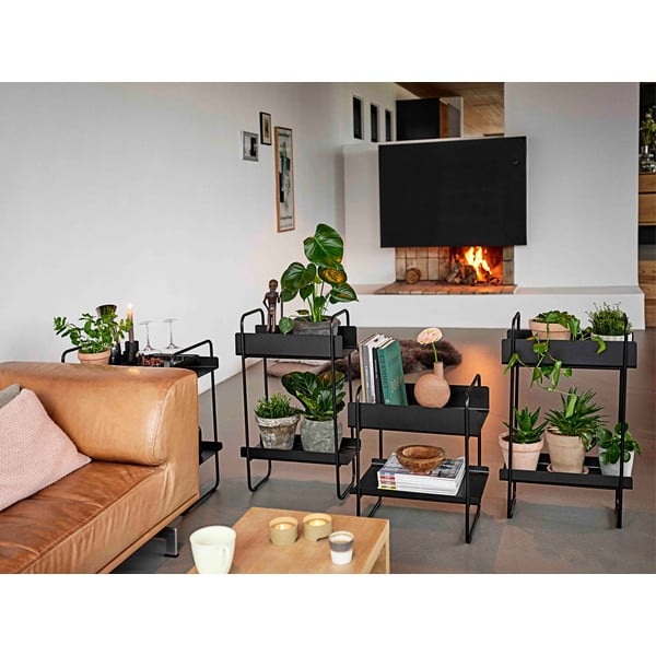 Černý kovový konzolový stolek 24x48 cm A-Console – Zone-image-1