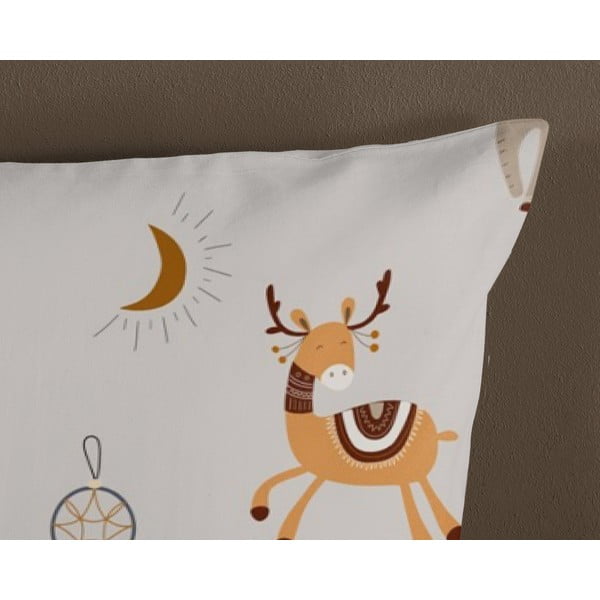 Šedobéžové bavlněné dětské povlečení na jednolůžko 140x200 cm Woody – Good Morning-image-3