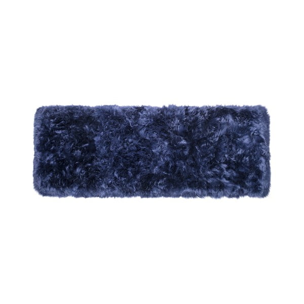 Tmavě modrý koberec z ovčí vlny Royal Dream Zealand Long, 70 x 190 cm