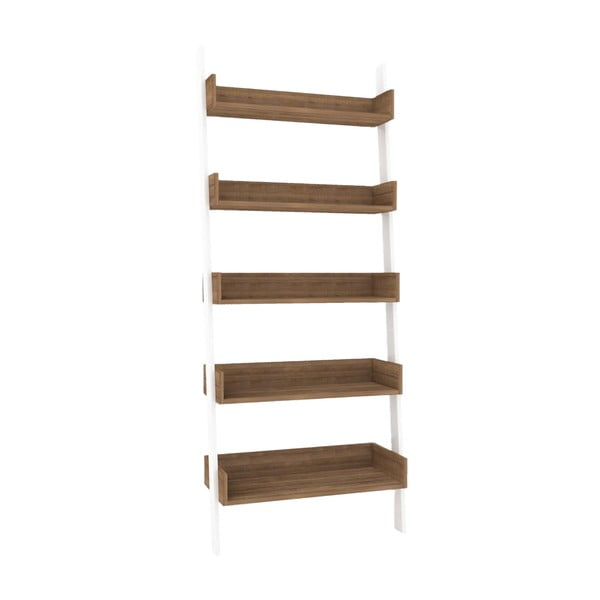Bílá/přírodní knihovna v dekoru dubu 80x195 cm Only – Kalune Design