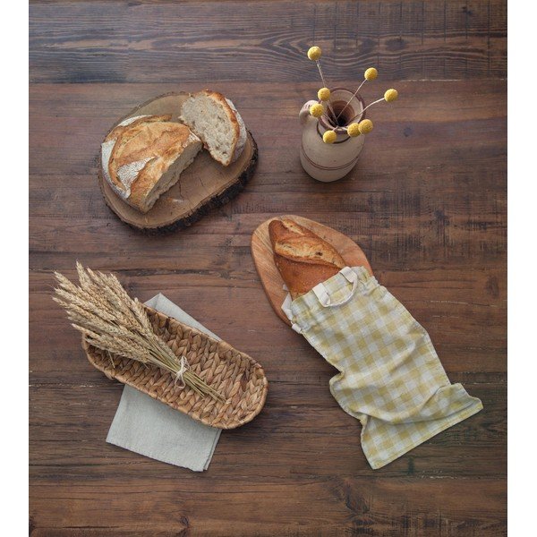 Látková taška na pečivo Really Nice Things Linen Bread Bag Yellow Vichy-image-1