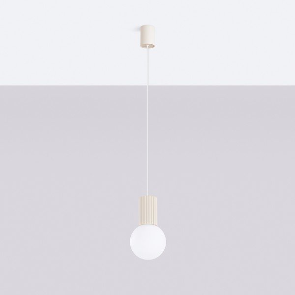 Krémové závěsné svítidlo se skleněným stínidlem ø 12 cm Orbital – Sollux-image-4