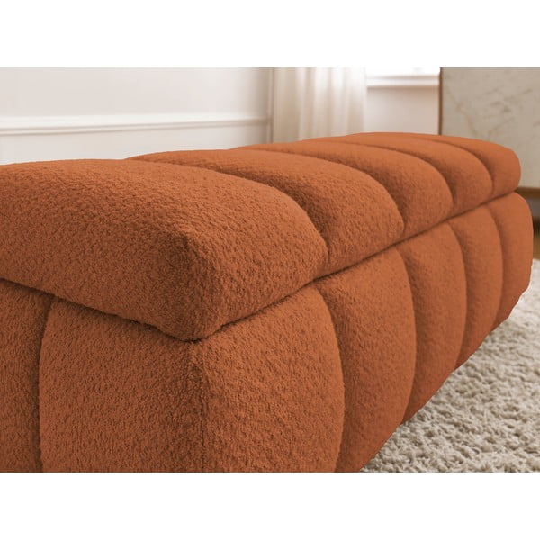 Oranžová lavice z textilie bouclé – Bobochic Paris-image-1