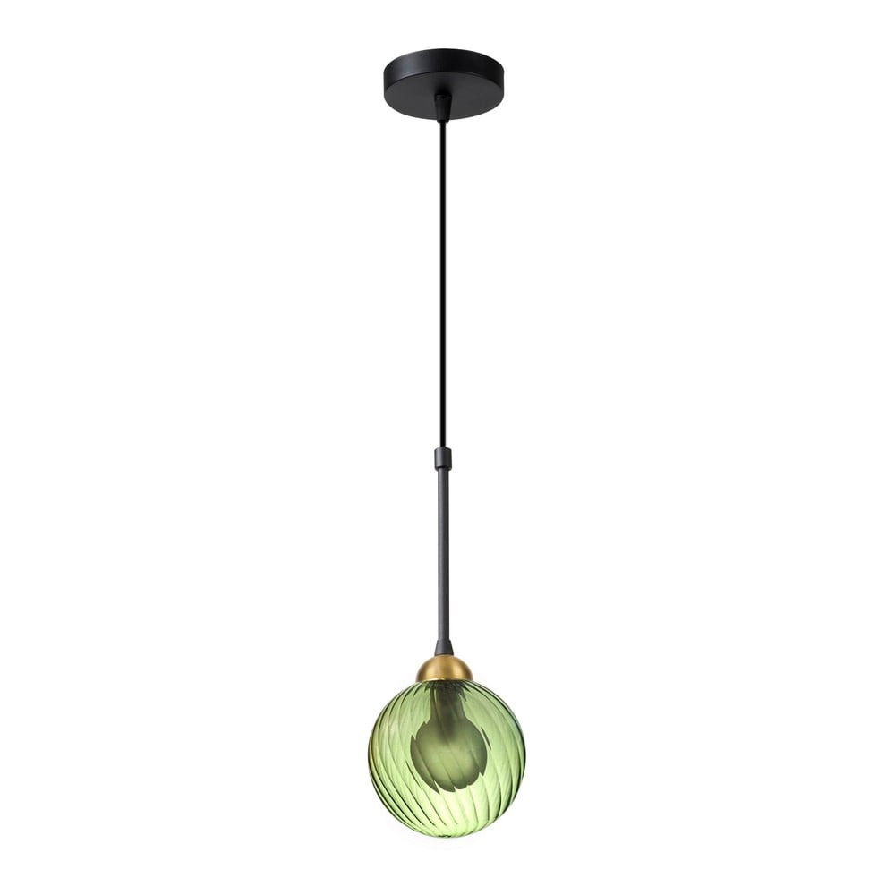 Zelené závěsné svítidlo se skleněným stínidlem ø 12 cm Twister – Squid Lighting