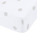 Bílé/šedé napínací flanelové prostěradlo 150x200 cm Polka Dot – Catherine Lansfield