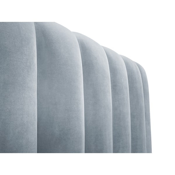 Světle modrá čalouněná dvoulůžková postel s úložným prostorem s roštem 160x200 cm Kelp – Micadoni Home-image-4