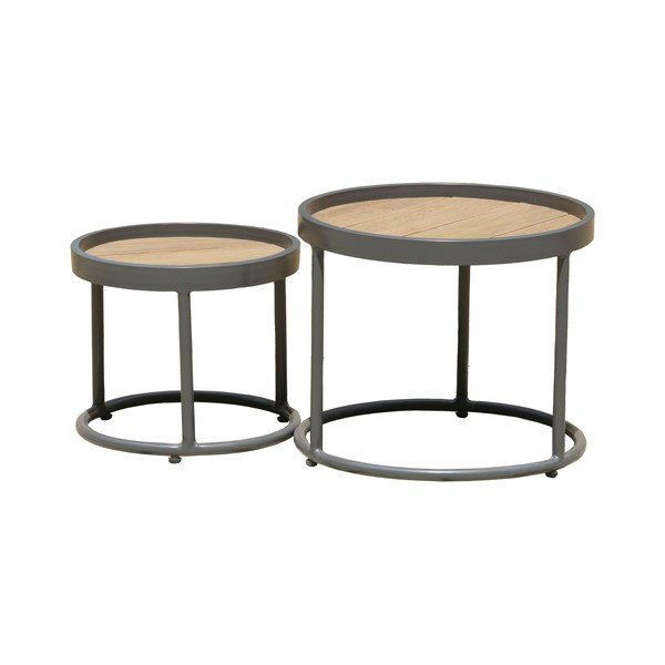 Kulaté zahradní odkládací stolky v sadě 2 ks ø 50 cm Silea – Garden Pleasure