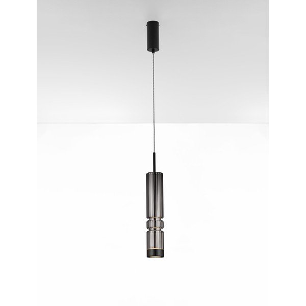 Šedé skleněné LED závěsné svítidlo ø 8 cm Bento – Nova Luce-image-2