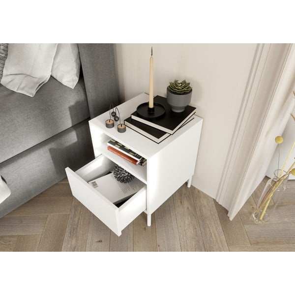 Bílý noční stolek Skandica Mirka-image-4