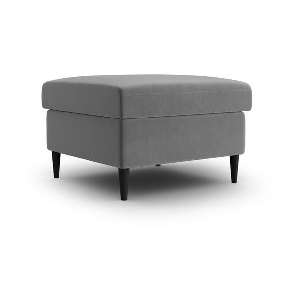 Světle šedá sametová podnožka Kyoto – Cosmopolitan Design-image-1