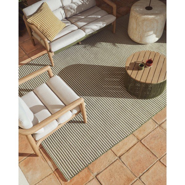Zelená/béžová čalouněná zahradní pohovka Menfi – Kave Home-image-3