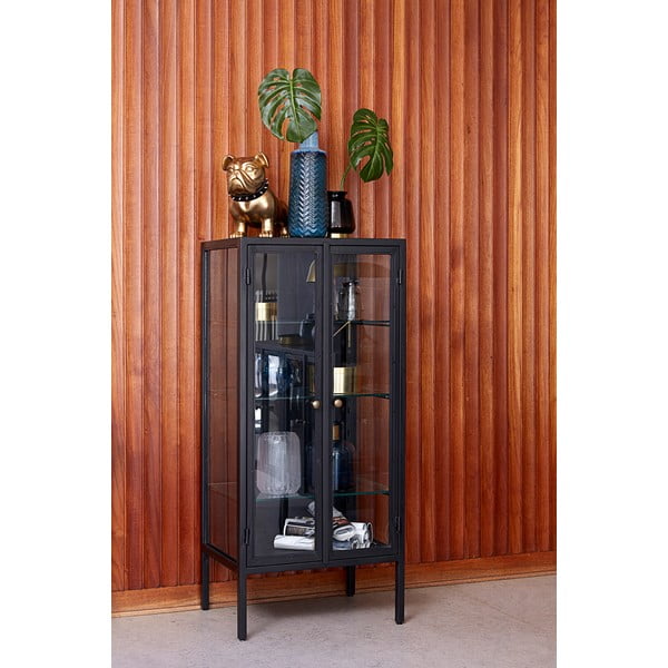 Černá vitrína Canett Nino, výška 131 cm-image-3