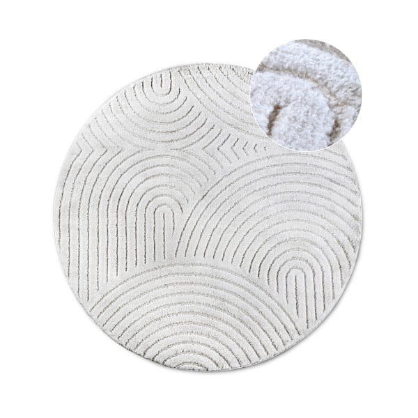 Bílý kulatý koberec ø 200 cm Panglao New York White – Elle Decoration