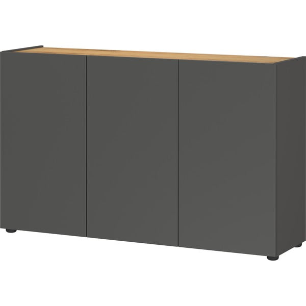 Antracitová skříňka v dekoru dubu 120x76x34 cm Adrano – Germania-image-3