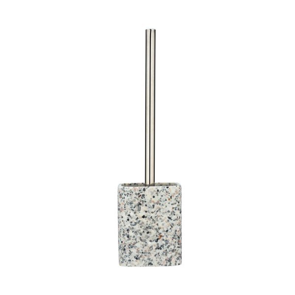 Bílo-šedý toaletní kartáč Wenko Terrazzo-image-1