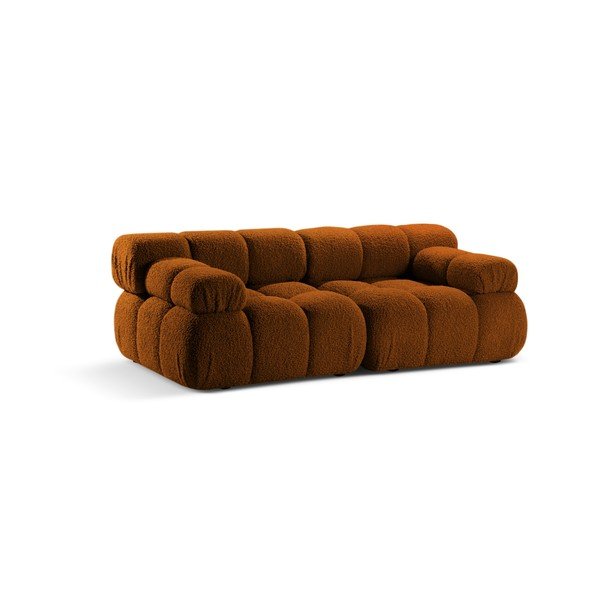 Modulární pohovka z textilie bouclé v terakotové barvě 188 cm – Micadoni -image-1