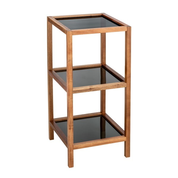 Skleněný koupelnový regál v černo-přírodní barvě 36x79 cm Fondi – Wenko-image-1