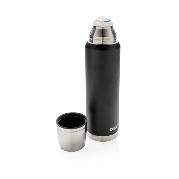 Černá termoska z nerezové oceli XD Design, 1 l-image-2