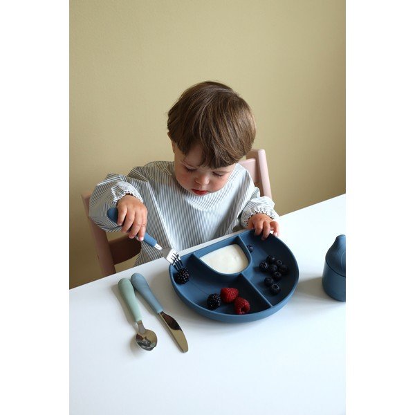 Zelený/modrý dětský příbor 3 ks ze silikonu Ocean Mix – Cam Cam Copenhagen-image-1