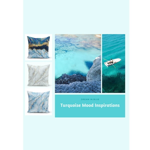 Sada 3 povlaků na polštáře Minimalist Cushion Covers Azuro Cassie, 45 x 45 cm-image-1