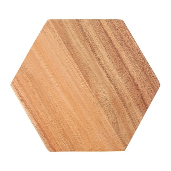 Krájecí prkénko z akáciového dřeva Premier Housewares Hexagon, 24 x 28 cm