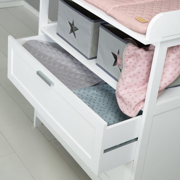 Bílá dětská komoda s přebalovacím pultem 75x100x87 cm Hamburg – Roba-image-3