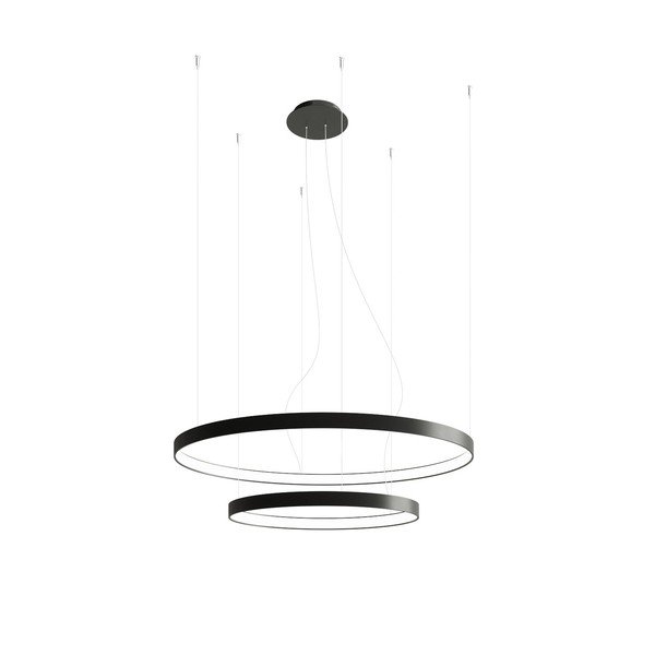 Černé hliníkové LED závěsné svítidlo ø 78 cm RIO – Thoro