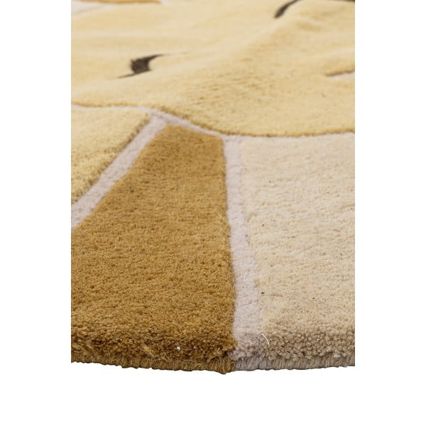 Béžový/jantarový vlněný dětský koberec ø110 cm Sun – Bloomingville Mini-image-3