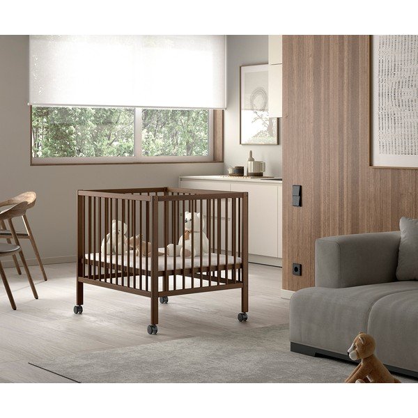 Hnědá dětská ohrádka z bukového dřeva 95x75 cm Dino – Vipack-image-1