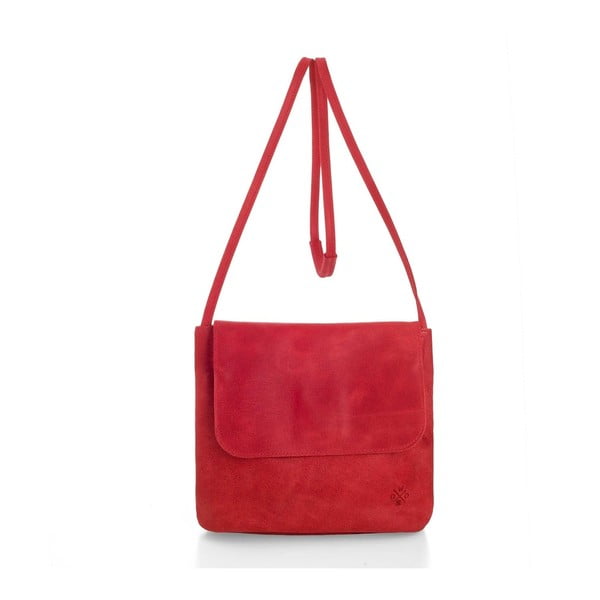 Červená kožená kabelka přes rameno Woox Costa