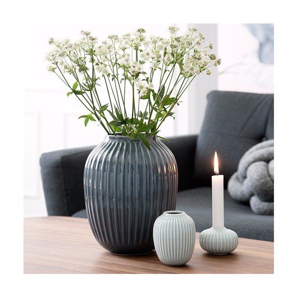 Mentolově modrá kameninová váza Kähler Design Hammershoi, ⌀ 8,5 cm-image-2