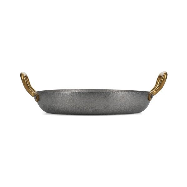 Servírovací kovový talíř ve stříbrné barvě ø 24 cm Serve – BonBistro-image-3