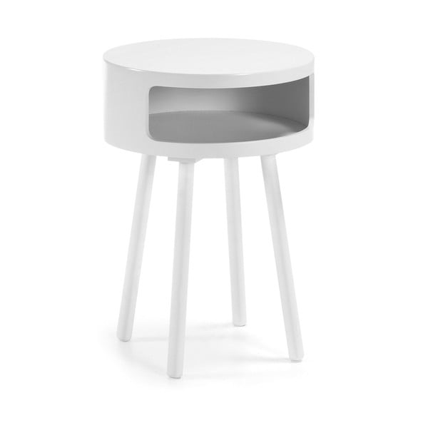 Bílý odkládací stolek s úložným prostorem Kave Home Bruk