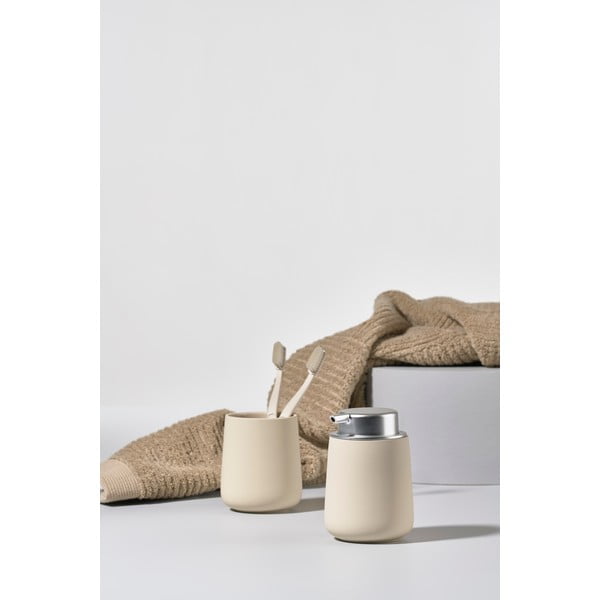 Béžový porcelánový kelímek na zubní kartáčky Nova - Zone-image-3