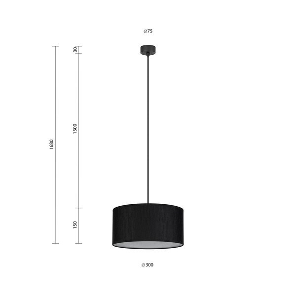 Černé závěsné svítidlo Sotto Luce Doce M, ⌀ 30 cm-image-3