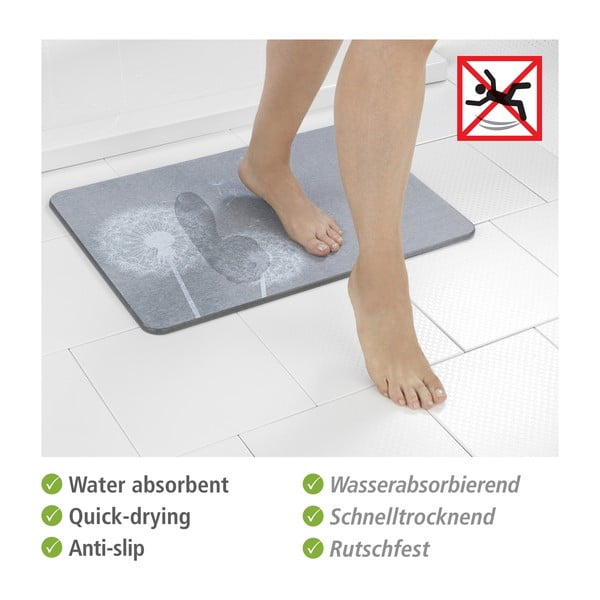 Šedá koupelnová předložka z křemeliny 39x60 cm Astera – Wenko-image-4