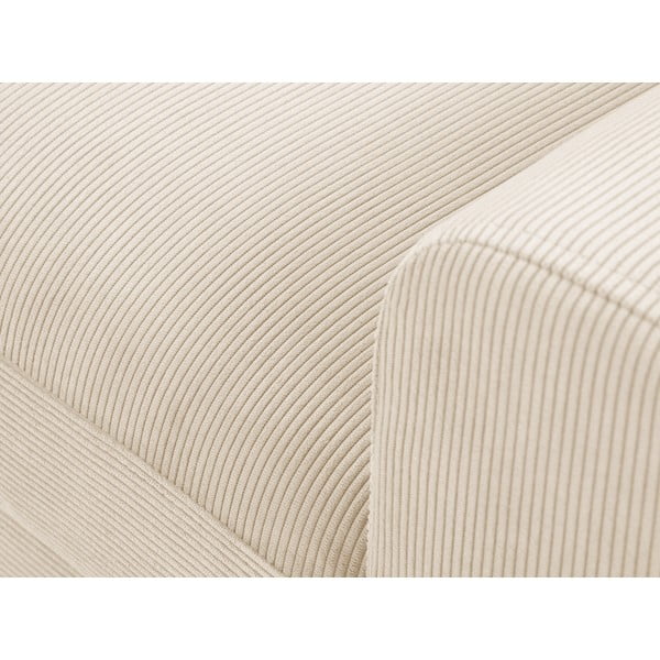 Béžová manšestrová rozkládací rohová pohovka Micadoni Home Moghan, levý roh-image-1