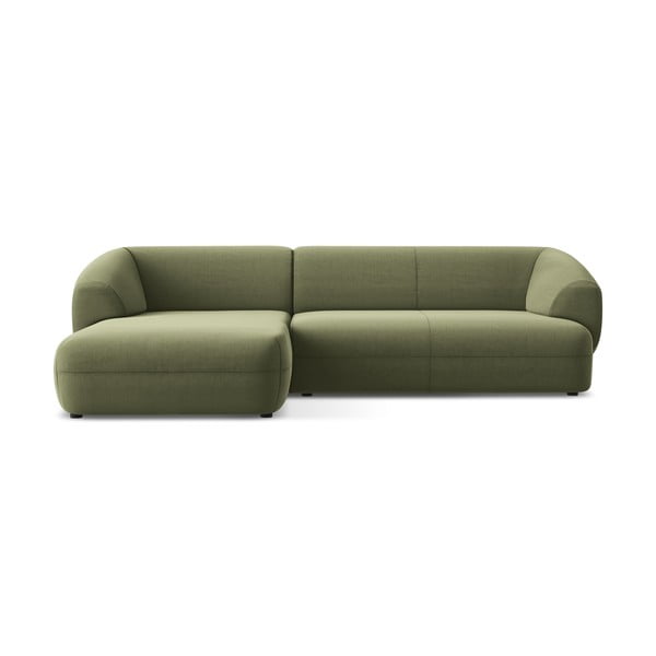 Zelená sametová rohová pohovka (levý roh) Moana – Makamii