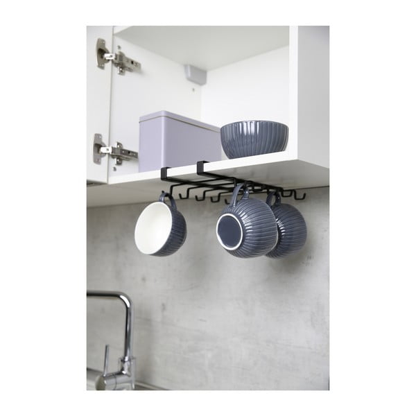 Černý dvouřadý věšák pod poličku na 8 hrnků Wenko-image-1