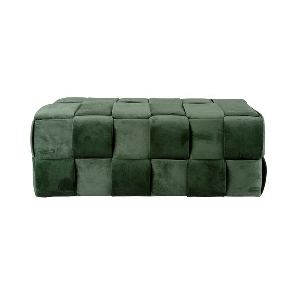 Tmavě zelený sametový taburet Weaved – Leitmotiv-image-2
