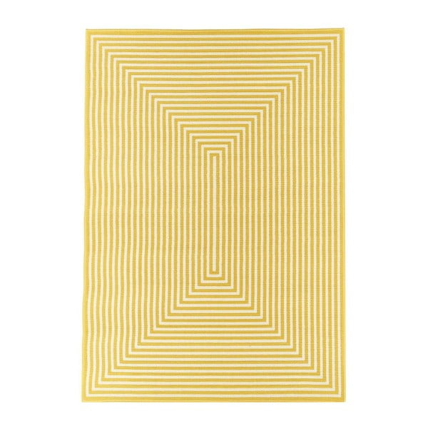 Žlutý venkovní koberec Floorita Braid, 200 x 285 cm