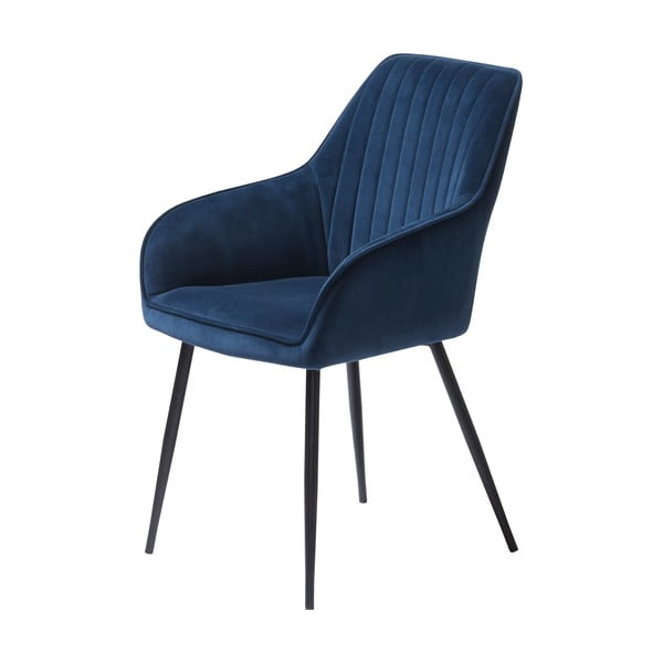 Tmavě modrá čalouněná jídelní křesla v sadě 2 ks s područkami Nolan Stripe – Unique Furniture-image-4