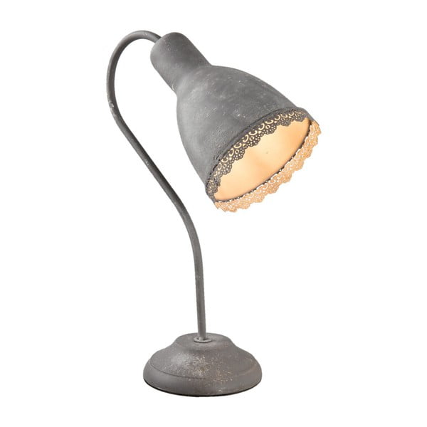 Tmavě šedá stolní lampa Clayre & Eef, výška 38 cm